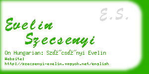 evelin szecsenyi business card